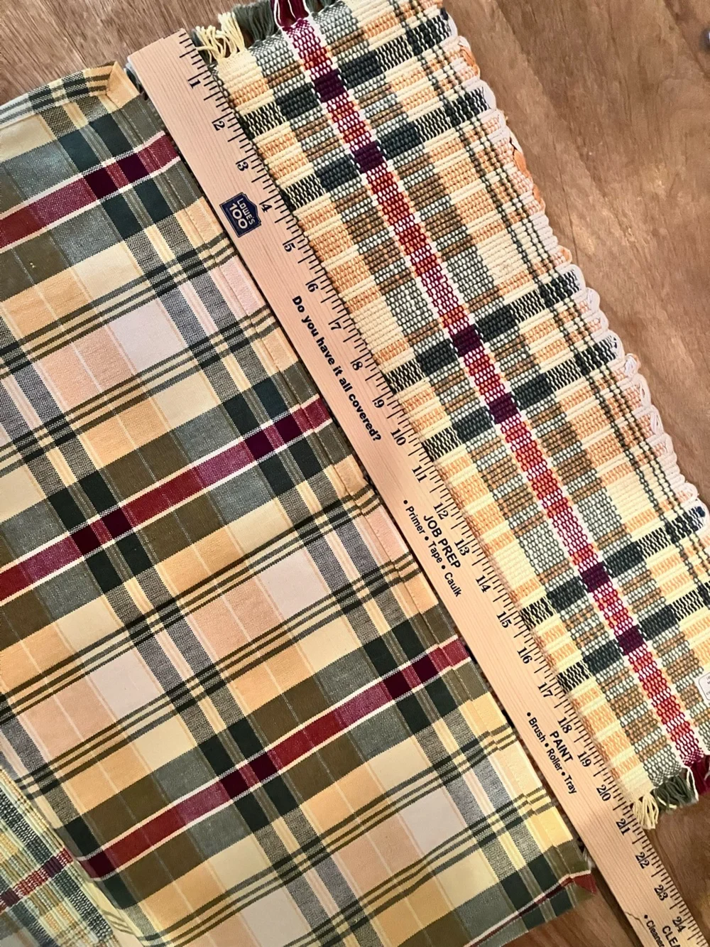 Handloomed India Cotton 6 Placemats and 6 Napkins Colorful Plaid New